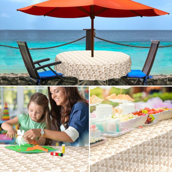 Wachstuch Tischdecke abwaschbar Wachstischdecke Meterware Herz Beige Outdoor Tischdecke Gartentischdecke – 90x130cm, Schnittkante