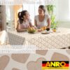 Wachstuch Tischdecke abwaschbar Wachstischdecke Meterware Herz Beige Outdoor Tischdecke Gartentischdecke