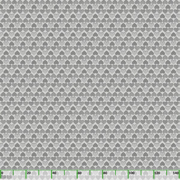 Wachstuch Tischdecke abwaschbar Wachstischdecke Meterware Herz Grau Outdoor Tischdecke Gartentischdecke – 90x130cm, Schnittkante
