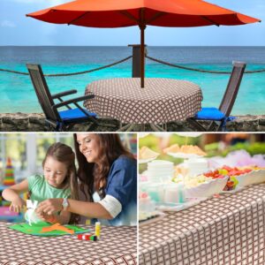 Wachstuch Tischdecke abwaschbar Wachstischdecke Meterware Karo Beige Outdoor Tischdecke Gartentischdecke