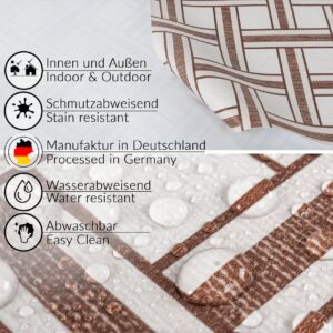 Wachstuch Tischdecke abwaschbar Wachstischdecke Meterware Karo Beige Outdoor Tischdecke Gartentischdecke
