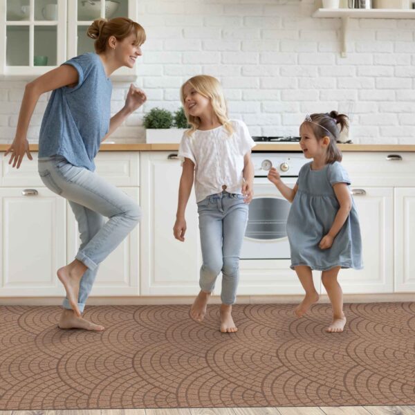 Teppich Läufer Küchenläufer Premium 3-Schicht Boden gummiert Läufer waschbar Davis Breite 100cm – Braun, 100x100cm