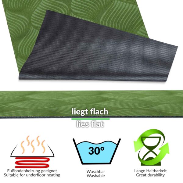 Küchenläufer Teppichläufer Läufer Flur abwischbar Textil Baker Breite 67cm – Grün, 100x67cm
