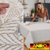 Tischdecke abwaschbar Stofftischdecke Lurex Baumwolle Polyester mit Teflonbeschichtung Lotuseffekt NATA Blätter