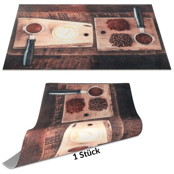 Tischset Platzset Platzdeckchen abwaschbar Tischuntersetzer PVC hitzebeständig 30x45cm – Kaffeebohnen