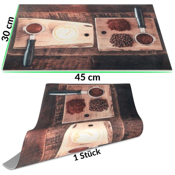 Tischset Platzset Platzdeckchen abwaschbar Tischuntersetzer PVC hitzebeständig 30x45cm – Kaffeebohnen
