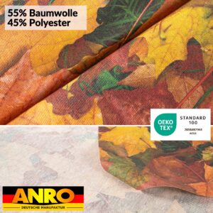 Tischdecke abwaschbar Stofftischdecke Gartentischdecke Textil Tischtuch Tafeldecke Meterware Herbst Ahorn