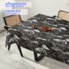 Wachstuchtischdecke Wachstuch Tischdecke abwaschbar rechteck, rund, oval hochwertige Bedruckung Gartentischdecke MIMOSA Marmor Dunkelgrau Breite 140cm
