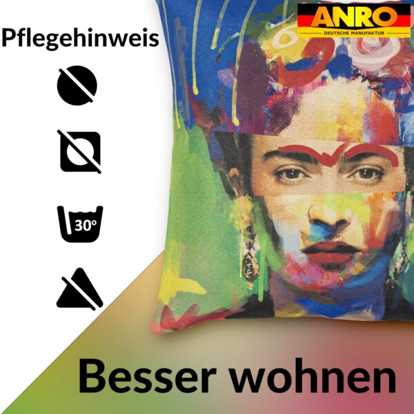 Dekokissen Zierkissen Sofakissen Kissenbezug Kissenhülle Gobelin Popart 28 Motive mit / ohne Füllung 40x40cm – Frida Kahlo, 40x40cm ohne Füllung