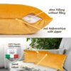 Dekokissen Samt Kissenbezug Sofakissen Dekokissen Kissenhülle mit / ohne Füllkissen 4 Größen – Orange, 30x50cm ohne Füllung