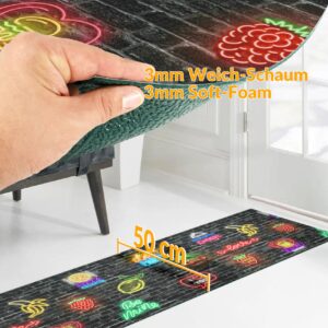 Küchenläufer waschbar Textil + PVC Küchenteppich rutschfest Sprinty Party Mehrfarbig 50cm Breit