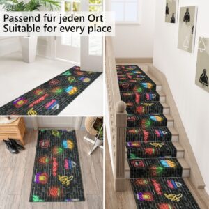 Küchenläufer waschbar Textil + PVC Küchenteppich rutschfest Sprinty Party Mehrfarbig 50cm Breit
