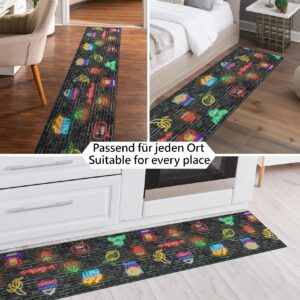 Küchenläufer waschbar Textil + PVC Küchenteppich rutschfest Sprinty Party Mehrfarbig 50cm Breit