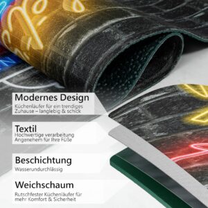 Küchenläufer waschbar Textil + PVC Küchenteppich rutschfest Sprinty Party Mehrfarbig 50cm Breit