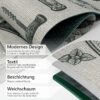 Küchenläufer waschbar Textil + PVC Küchenteppich rutschfest Sprinty Mehrfarbig 50cm Breit