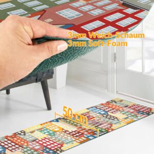 Küchenläufer waschbar Textil + PVC Küchenteppich rutschfest Sprinty Amsterdam Mehrfarbig 50cm Breit