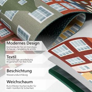 Küchenläufer waschbar Textil + PVC Küchenteppich rutschfest Sprinty Amsterdam Mehrfarbig 50cm Breit