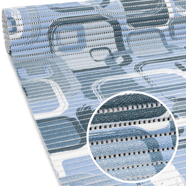 Weichschaummatte Meterware Badematte Badläufer Weichschaum anpassbar Moderno Blau / Beige – Blau, 100x130cm