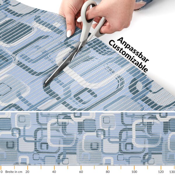 Weichschaummatte Meterware Badematte Badläufer Weichschaum anpassbar Moderno Blau / Beige – Blau, 100x130cm