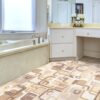 Weichschaummatte Meterware Badematte Badläufer Weichschaum anpassbar Moderno Blau / Beige – Braun, 100x130cm
