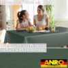 Wachstuch Tischdecke abwaschbar Meterware Wachstuchtischdecke Gartentischdecke 140cm Uni Tannengrün – 90x130cm, Schnittkante