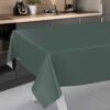 Wachstuch Tischdecke abwaschbar Meterware Wachstuchtischdecke Gartentischdecke 140cm Uni Tannengrün – 90x130cm, Schnittkante