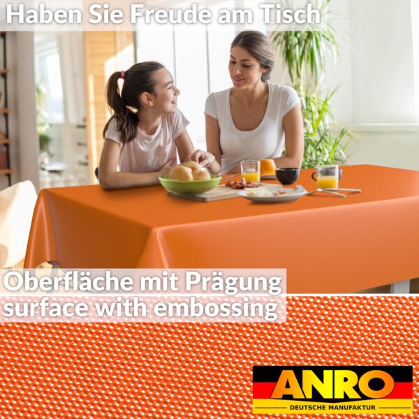 Wachstuch Tischdecke abwaschbar Meterware Wachstuchtischdecke Gartentischdecke 140cm Uni Orangen – 90x130cm, Schnittkante