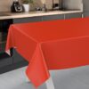 Wachstuch Tischdecke abwaschbar Meterware Wachstuchtischdecke Gartentischdecke 140cm Uni Rot – 90x130cm, Schnittkante