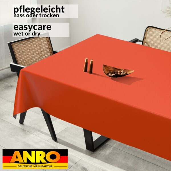 Wachstuch Tischdecke abwaschbar Meterware Wachstuchtischdecke Gartentischdecke 140cm Uni Rot – 90x130cm, Schnittkante