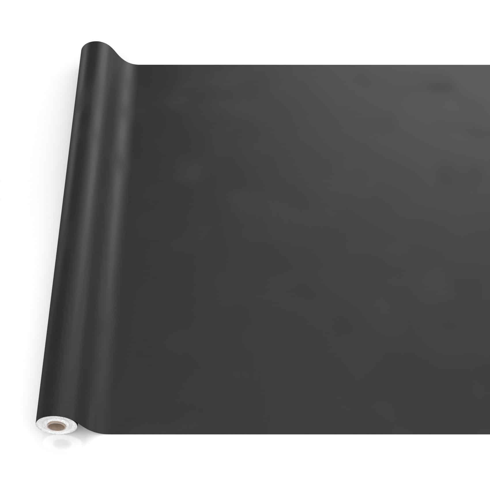 ERSCHW_12 Wachstuch Tischdecke abwaschbar Meterware Wachstuchtischdecke Gartentischdecke 140cm Uni Schwarz – 100x140cm, Schnittkante