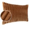 Dekokissen Premium Plüsch Cord Kissenbezug Sofakissen Zierkissen Kissenhülle mit / ohne Füllung – Fuchsrot, 30x50cm ohne Füllung