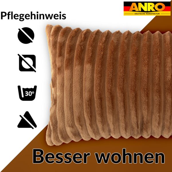 Dekokissen Premium Plüsch Cord Kissenbezug Sofakissen Zierkissen Kissenhülle mit / ohne Füllung – Fuchsrot, 30x50cm ohne Füllung
