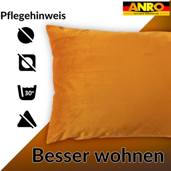 Dekokissen Samt Kissenbezug Sofakissen Dekokissen Kissenhülle mit / ohne Füllkissen 4 Größen – Orange, 30x50cm ohne Füllung