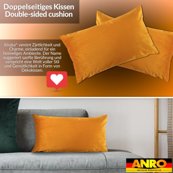 Dekokissen Samt Kissenbezug Sofakissen Dekokissen Kissenhülle mit / ohne Füllkissen 4 Größen – Orange, 30x50cm ohne Füllung