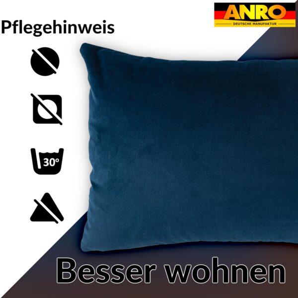Dekokissen Samt Kissenbezug Sofakissen Dekokissen Kissenhülle mit / ohne Füllkissen 4 Größen – Nachtblau, 30x50cm ohne Füllung