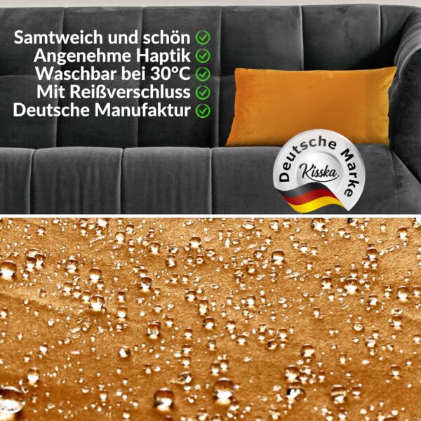 Dekokissen Samt Kissenbezug Sofakissen Dekokissen Kissenhülle mit / ohne Füllkissen 4 Größen – Orange, 30x50cm ohne Füllung