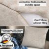 Kissenbezüge Sofakissen Dekokissen Gomera Jacquard Kuschelkissen Zierkissen 4 Größen mit & ohne Füllung Karo Weiß Gold