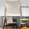 Kissenbezüge Sofakissen Dekokissen Gomera Jacquard Kuschelkissen Zierkissen 4 Größen mit & ohne Füllung Karo Weiß Gold