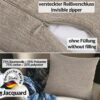 Kissenbezüge Sofakissen Dekokissen Gomera Jacquard Kuschelkissen Zierkissen 4 Größen mit & ohne Füllung Uni Creme