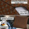 Kissenbezüge Sofakissen Dekokissen Gomera Jacquard Kuschelkissen Zierkissen 4 Größen mit & ohne Füllung Karo Kupfer Silber