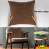 Kissenbezüge Sofakissen Dekokissen Gomera Jacquard Kuschelkissen Zierkissen 4 Größen mit & ohne Füllung Karo Kupfer Silber