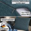 Kissenbezüge Sofakissen Dekokissen Gomera Jacquard Kuschelkissen Zierkissen 4 Größen mit & ohne Füllung Uni Blau