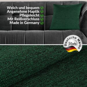 Kissenbezüge Sofakissen Dekokissen Gomera Jacquard Kuschelkissen Zierkissen 4 Größen mit & ohne Füllung Uni Grün