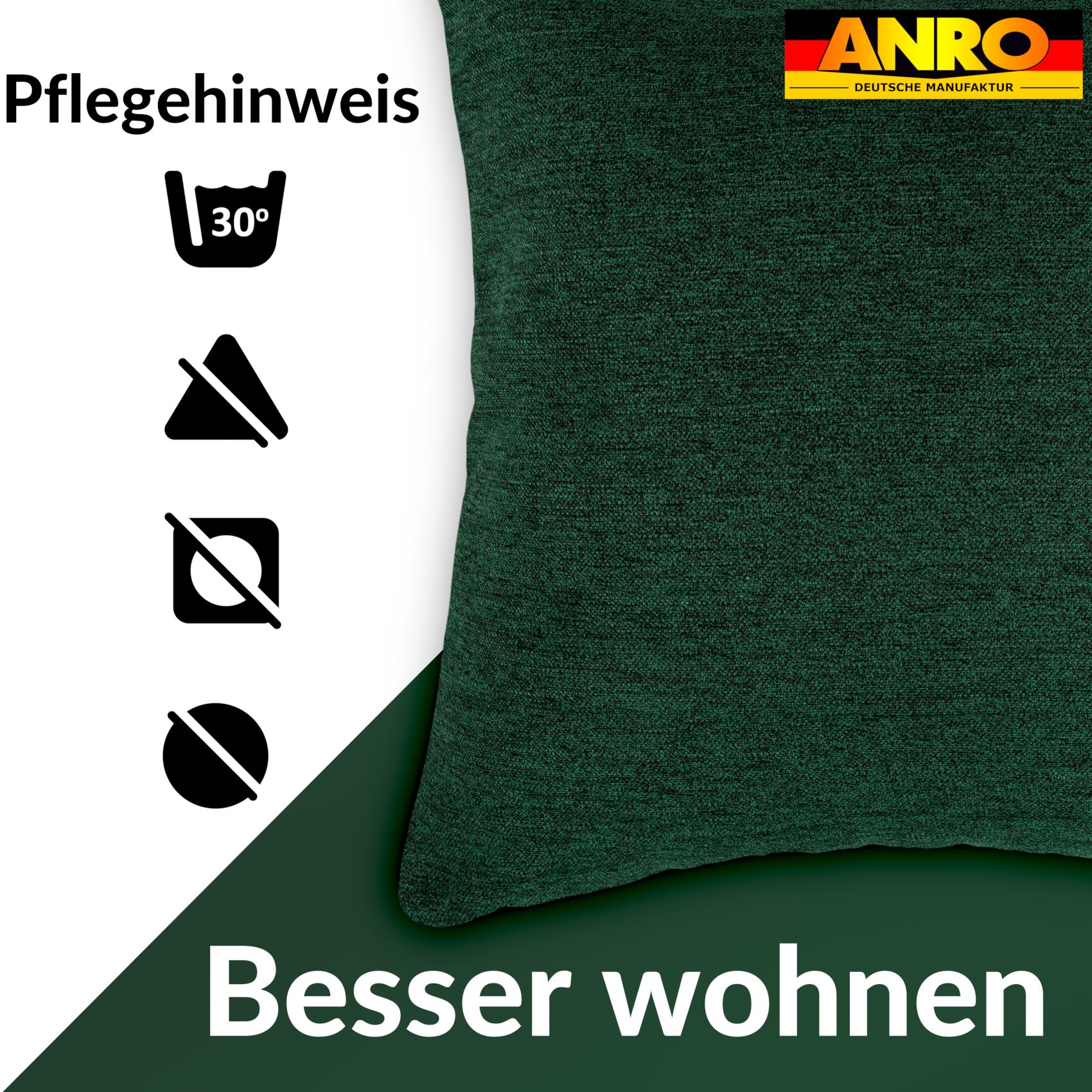 GTGOMX-49_50 Kissenbezüge Sofakissen Dekokissen Gomera Jacquard Kuschelkissen Zierkissen 4 Größen mit & ohne Füllung Uni Grün