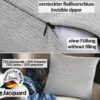 Kissenbezüge Sofakissen Dekokissen Gomera Jacquard Kuschelkissen Zierkissen 4 Größen mit & ohne Füllung Uni Schwarz Weiß