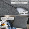 Kissenbezüge Sofakissen Dekokissen Gomera Jacquard Kuschelkissen Zierkissen 4 Größen mit & ohne Füllung Uni Grau
