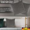 Kissenbezüge Sofakissen Dekokissen Gomera Jacquard Kuschelkissen Zierkissen 4 Größen mit & ohne Füllung Karo Grau Gold