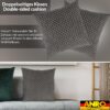 Kissenbezüge Sofakissen Dekokissen Gomera Jacquard Kuschelkissen Zierkissen 4 Größen mit & ohne Füllung Karo Grau Gold