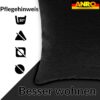 Kissenbezüge Sofakissen Dekokissen Gomera Jacquard Kuschelkissen Zierkissen 4 Größen mit & ohne Füllung Uni Schwarz