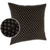 Kissenbezüge Sofakissen Dekokissen Gomera Jacquard Kuschelkissen Zierkissen 4 Größen mit & ohne Füllung Karo Schwarz Gold